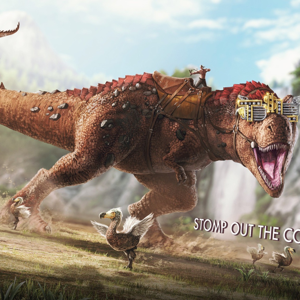 Динозавр в доспехах в игре Ark Survival Evolved