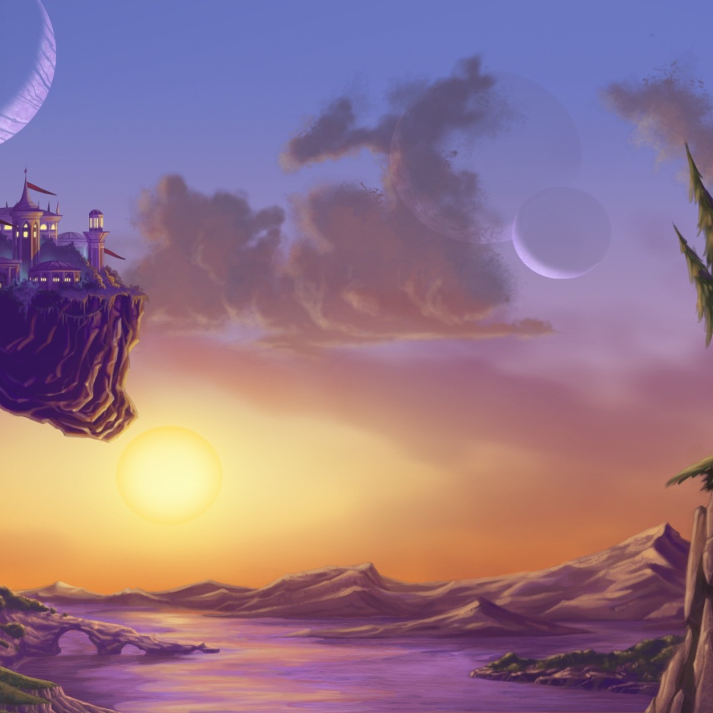 Летающий дом, фон игры Bejeweled 3