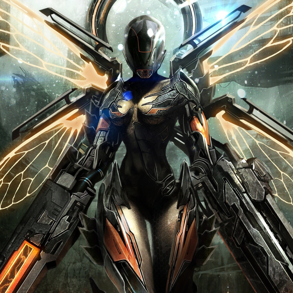 Летающий воин из игры Warframe