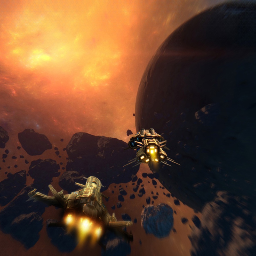 Полет между астероидами в игре Star conflict