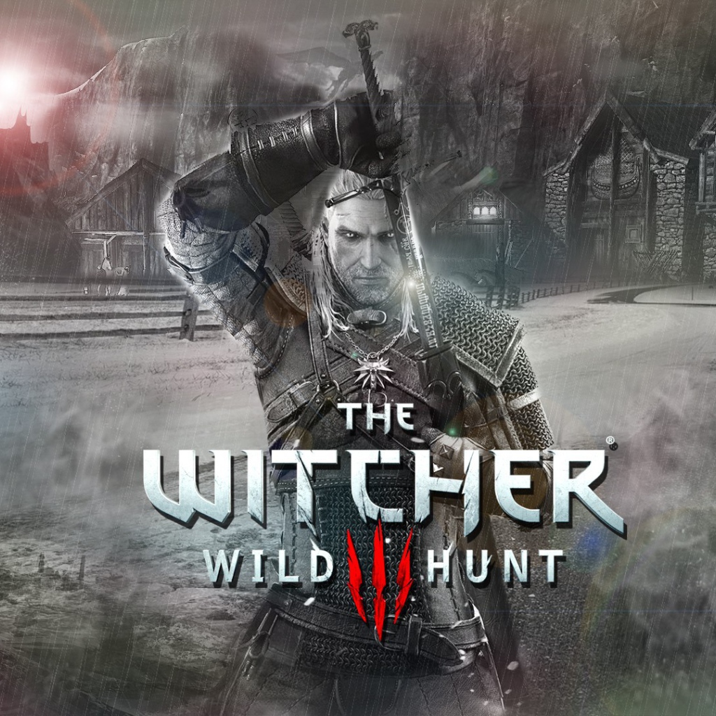 Геральд на постере игры The Witcher 3 Wild Hunt