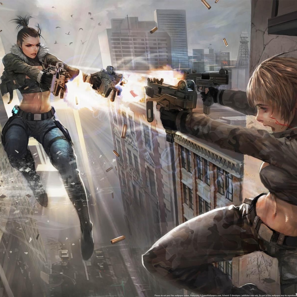 Герои игры сражаются в воздухе