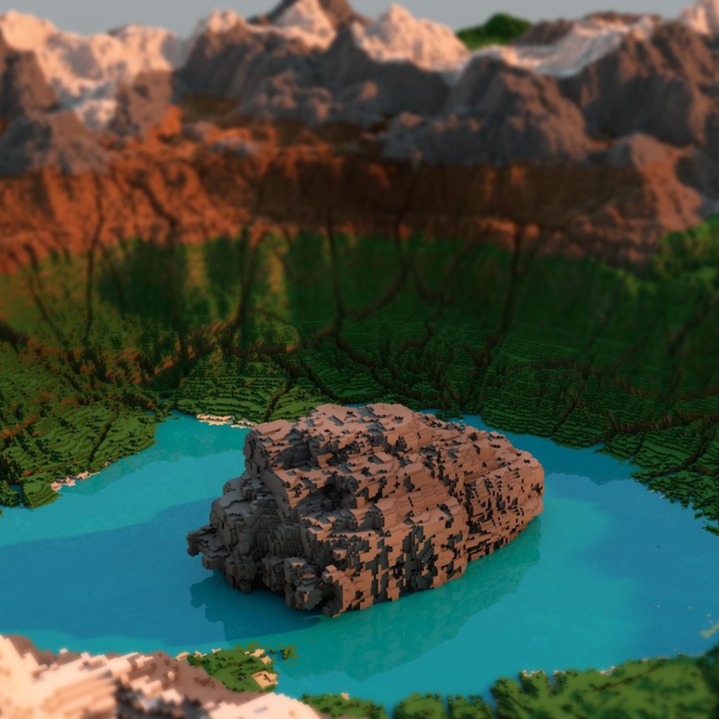 Природа каньон в стиле Minecraft