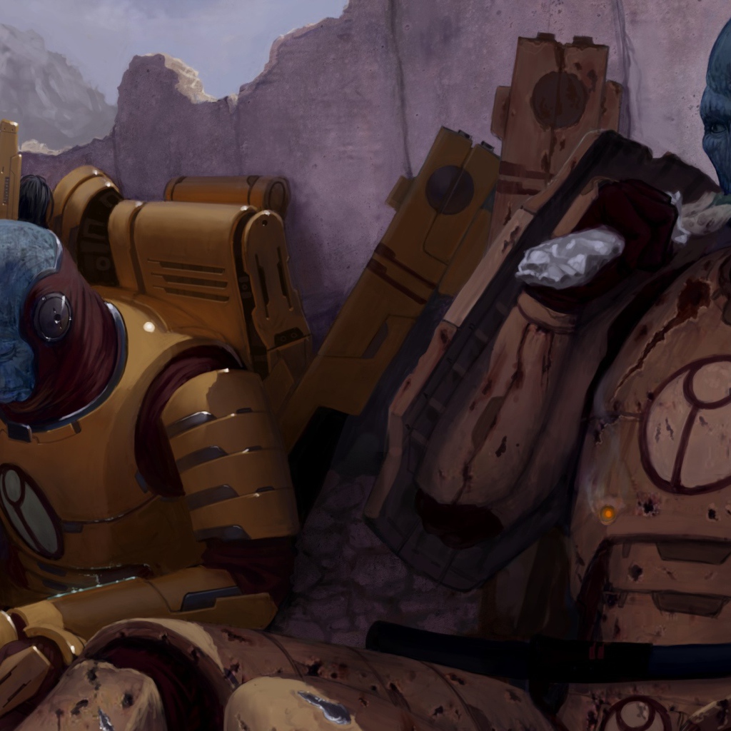 Солдаты империи на отдыхе в игре Warhammer 40000