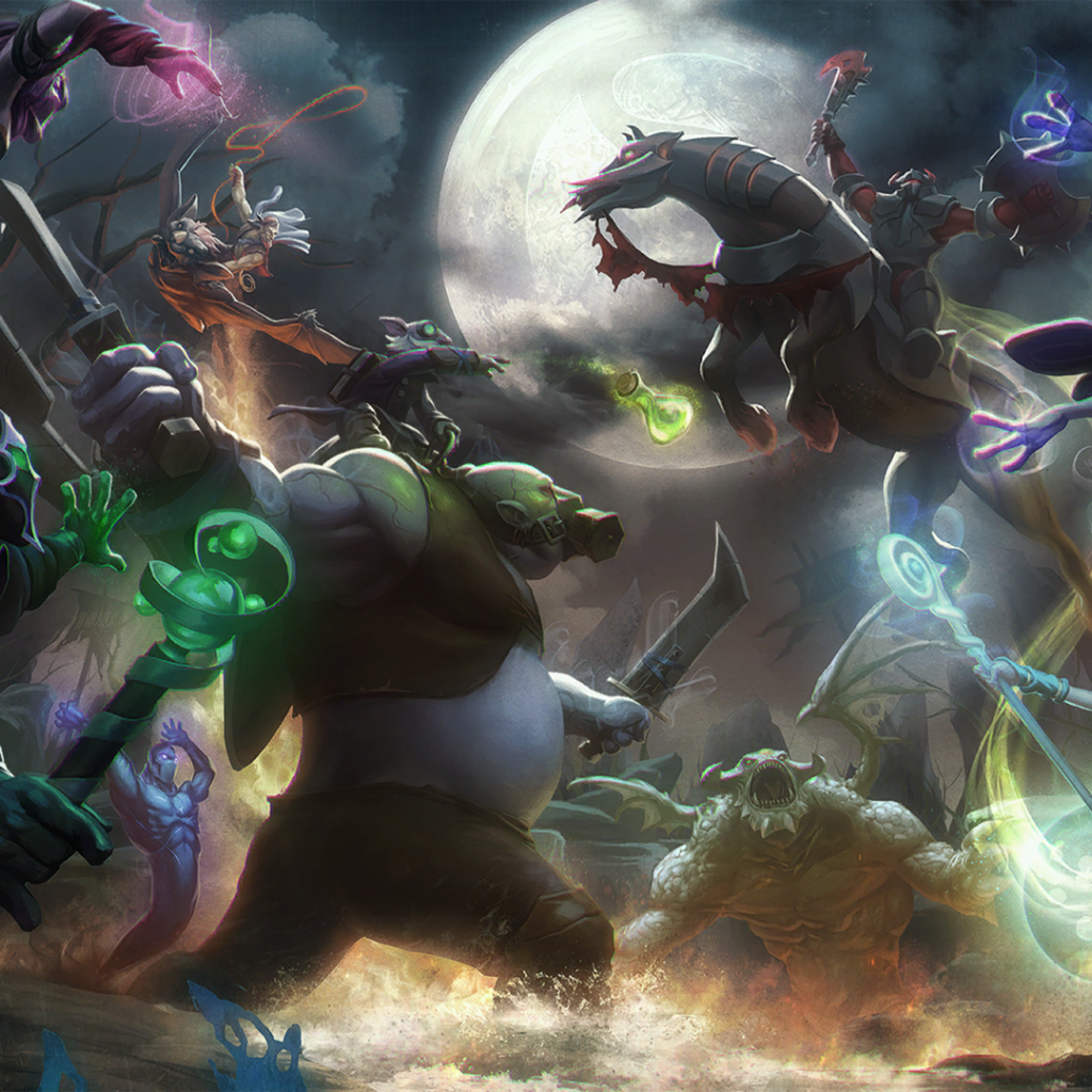 Сражение магических созданий, игра Dota 2