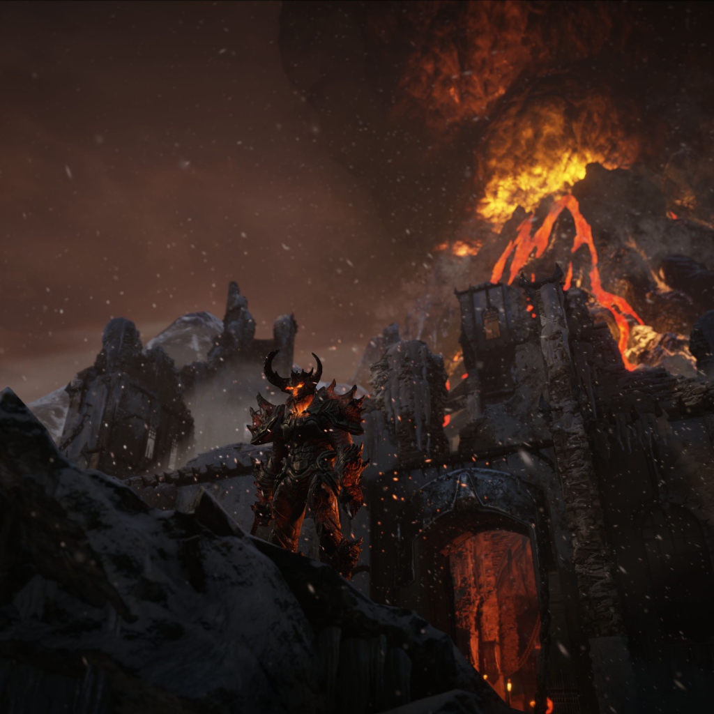 Демон у огненной горы в игре Unreal Engine 4