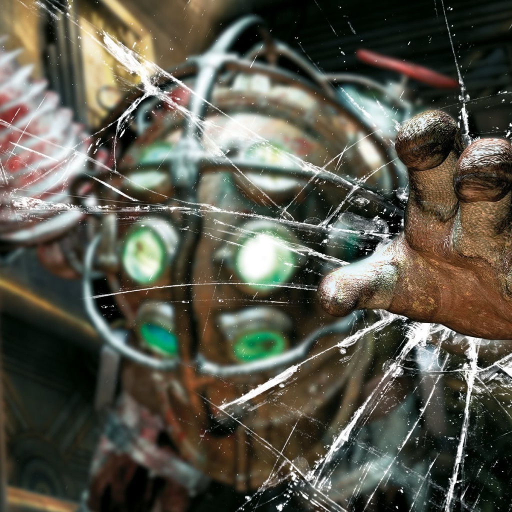 Герой игры Биошок пробил стекло рукой