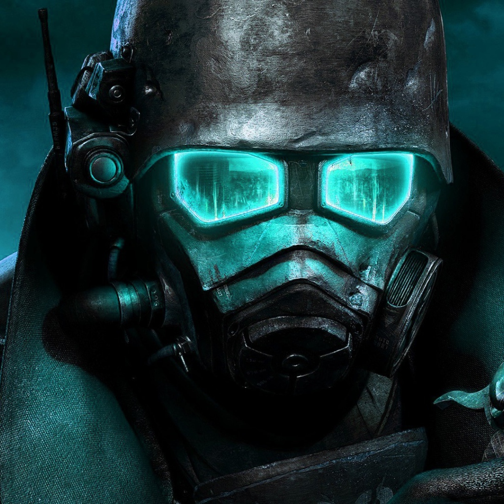 Герой игры Fallout New Vegas в голубых тонах