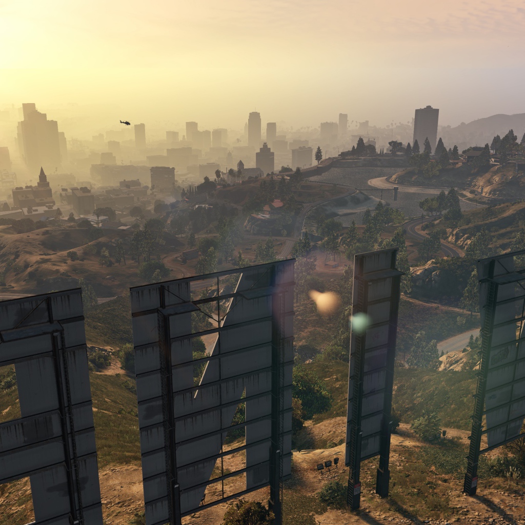 Буквы на холме над городом, игра Grand Theft Auto V