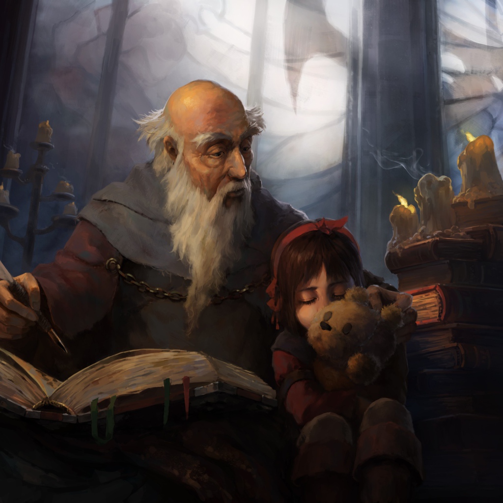 Старик и девочка, игра Diablo