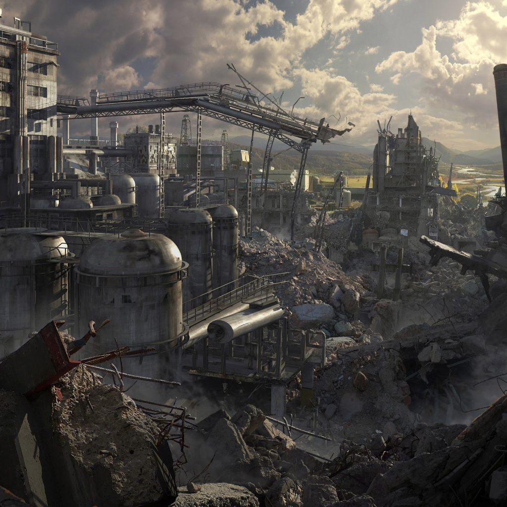 Руины большого завода