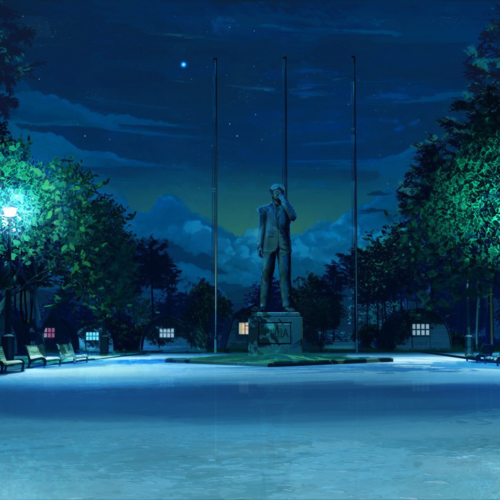 Городская площадь в игре Бесконечное лето