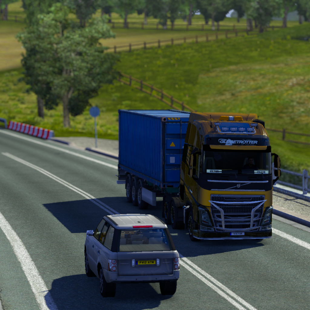 Тягач на шоссе, игра Euro Truck Simulator 2