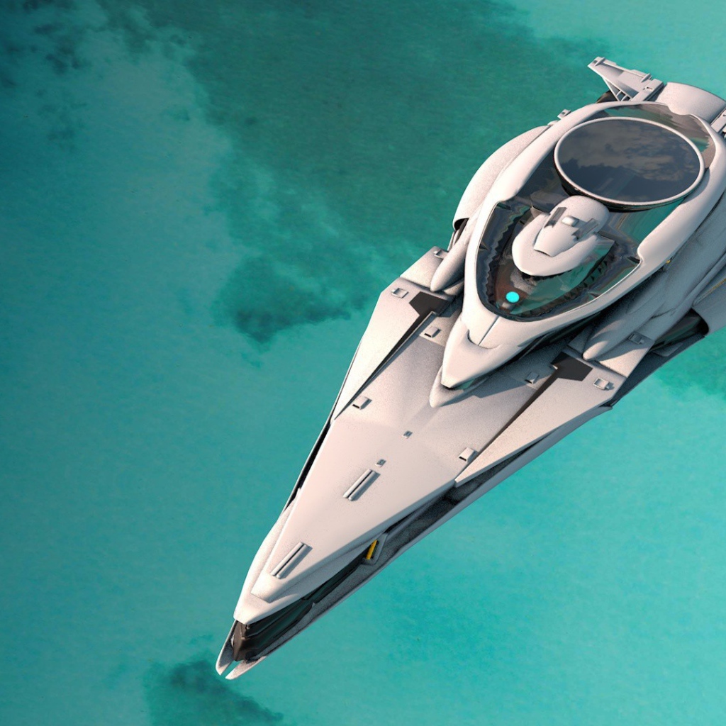 Белый корабль в игре Star Citizen