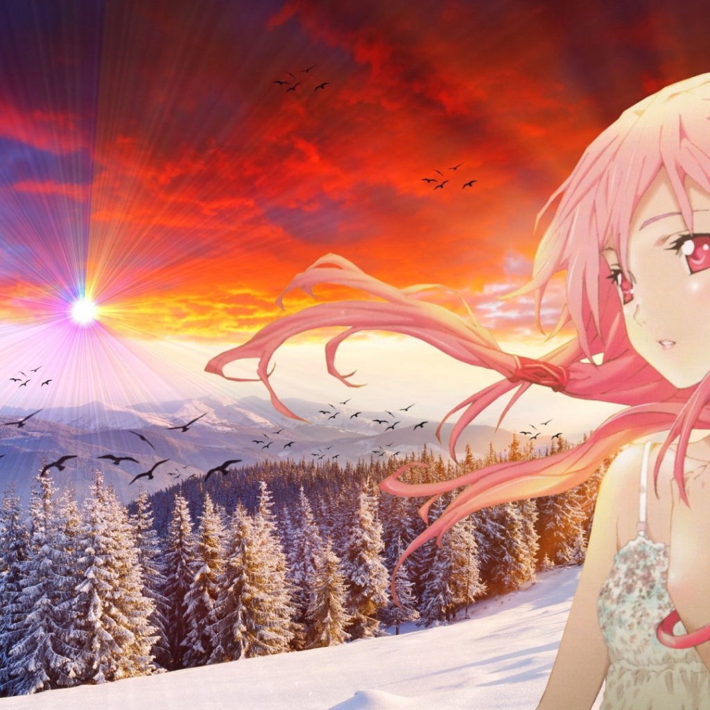 Зимний пейзаж в игре Guilty Crown