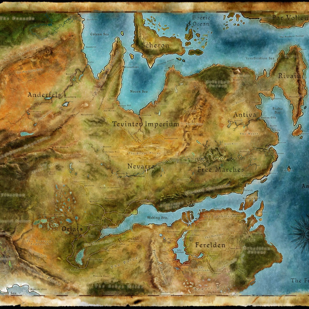 Карта мира игры Dragon Age Inquisition