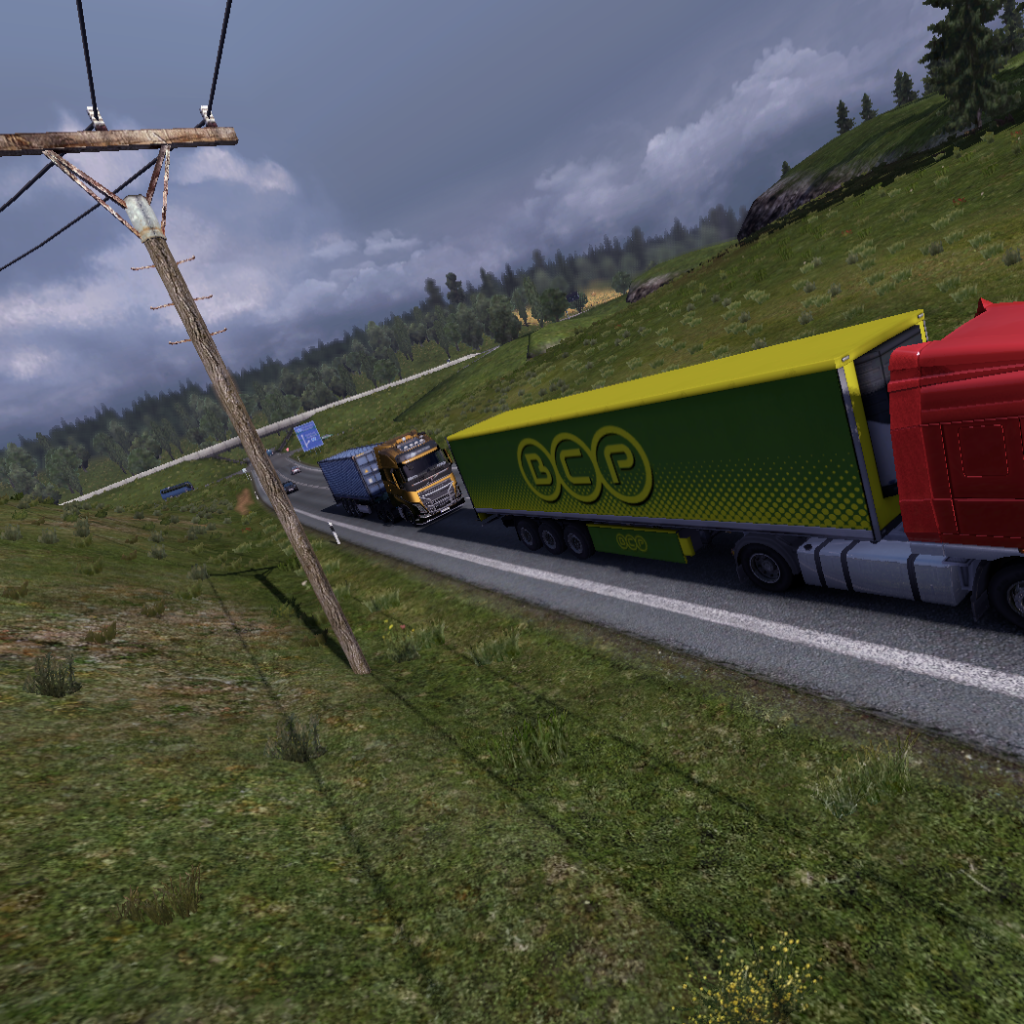 Желтый грузовик, игра Euro Truck Simulator 2