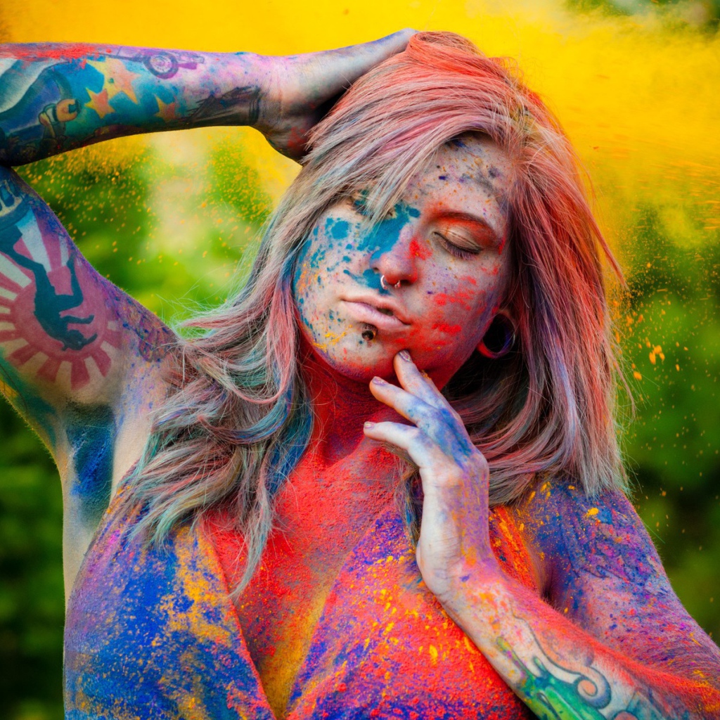 Рисунки на теле девушки, бодиарт