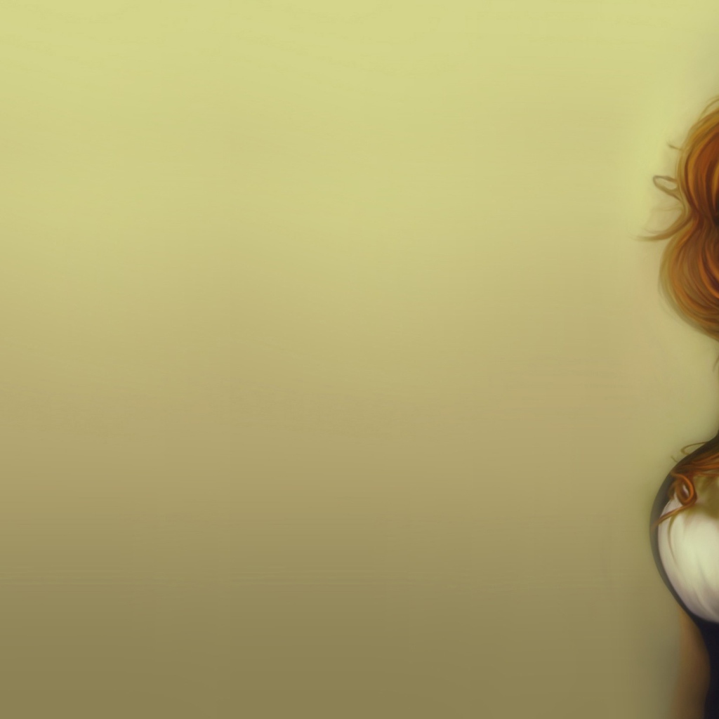 Рыжеволосая девушка на картине