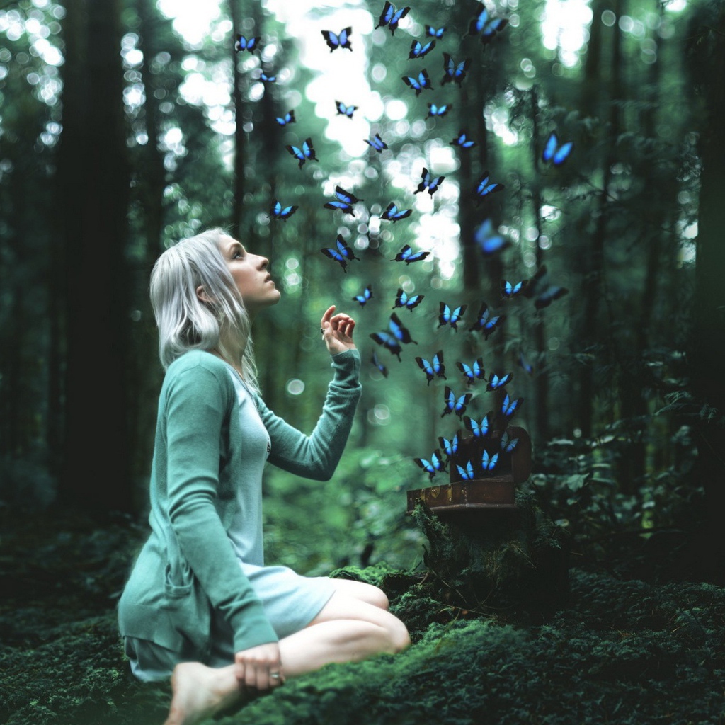Девушка выпустила бабочек на свободу