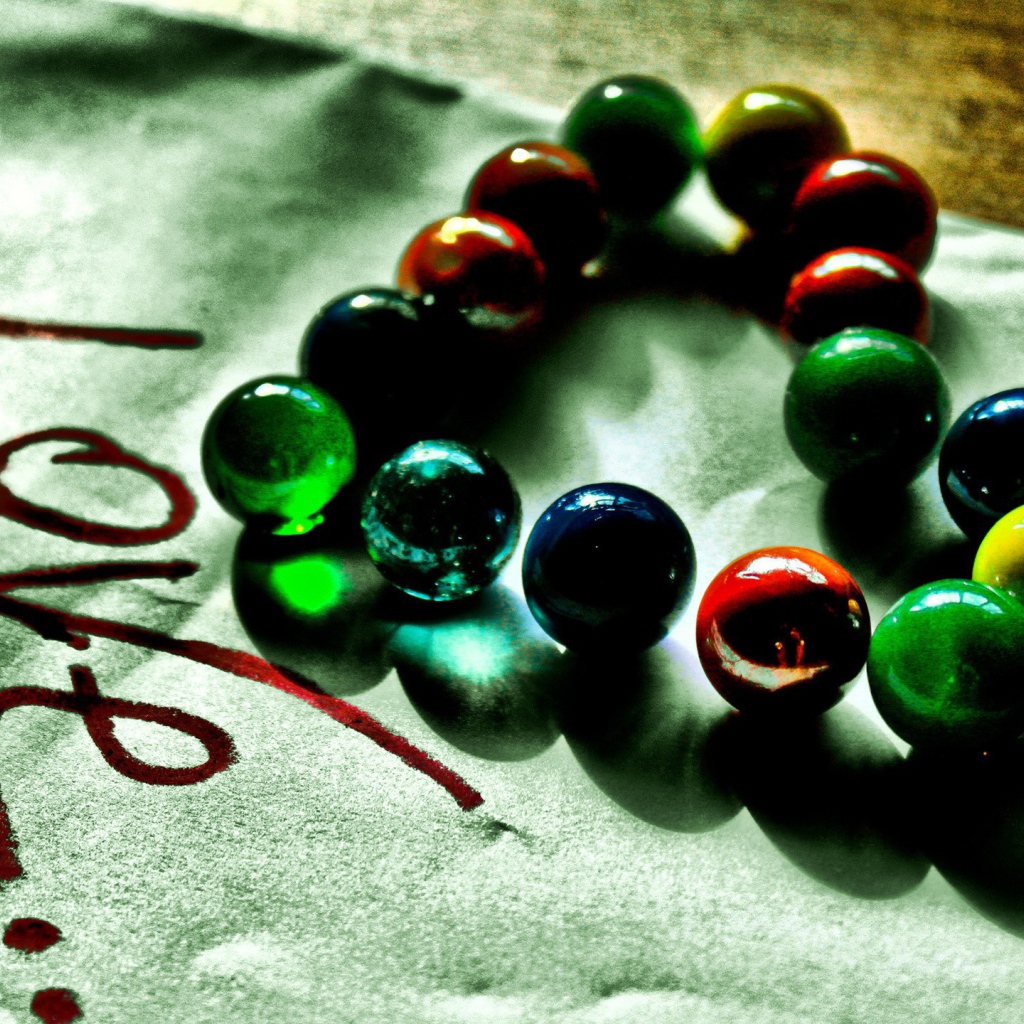 Сердце из стеклянных шариков