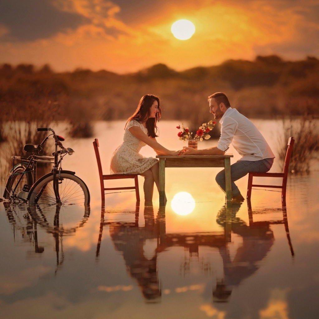 Романтический ужин на затопленном поле