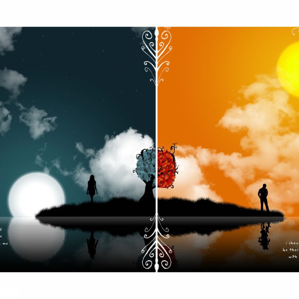 Мужчина и женщина, день и ночь