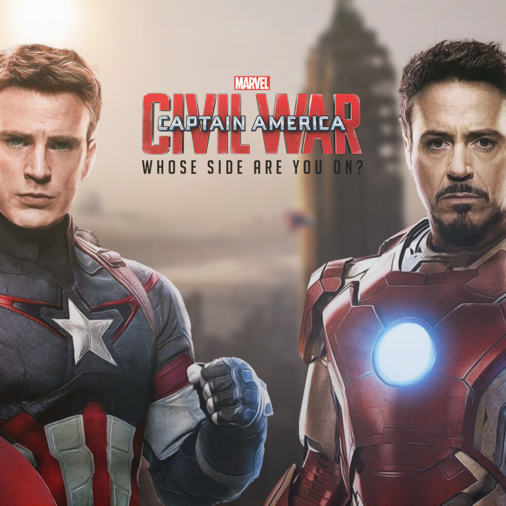 Капитан Америка и Тони Старк на постере фильма