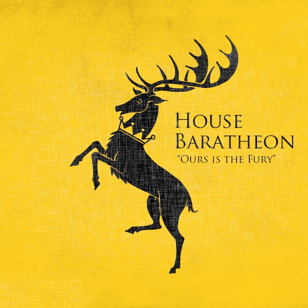 Силуэт оленя на желтом фоне, Игры престолов