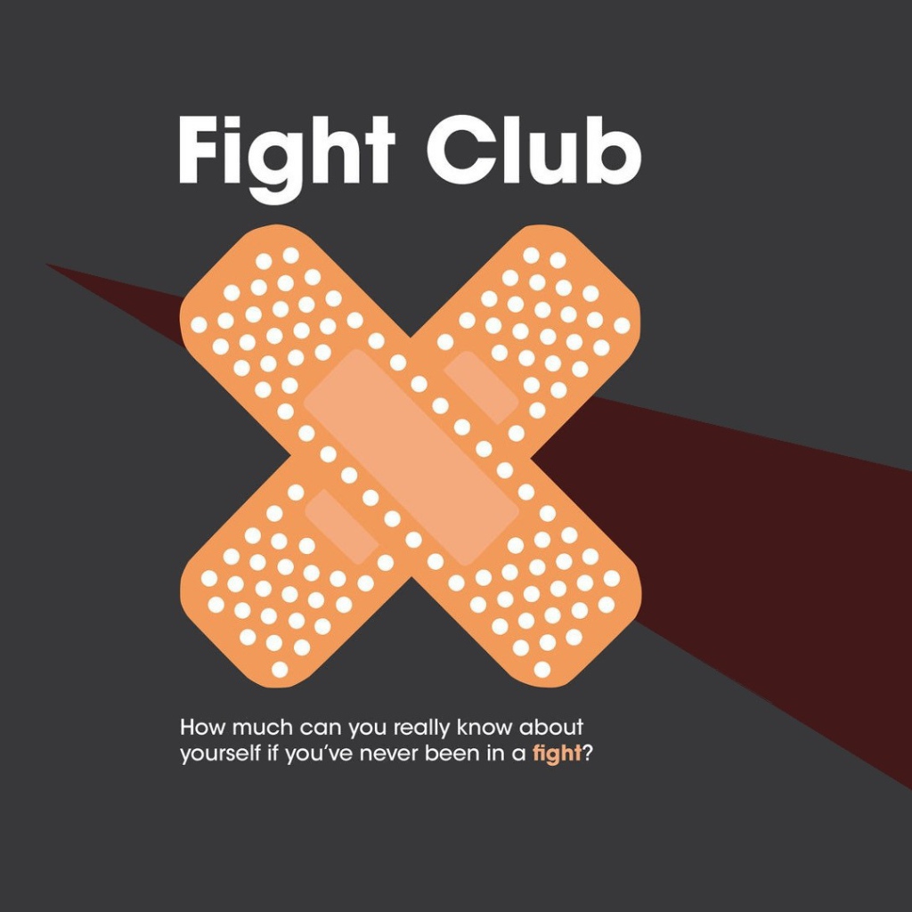 Пластыри на постере фильма Бойцовский клуб