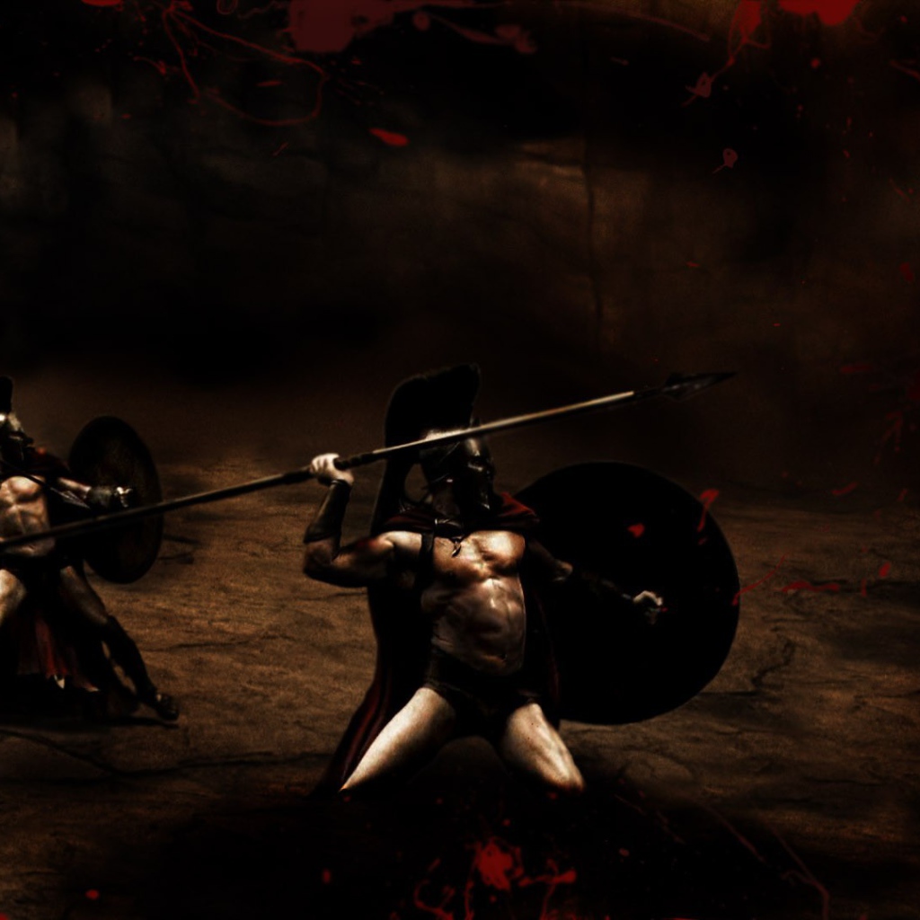 Солдаты метают копья, 300 спартанцев