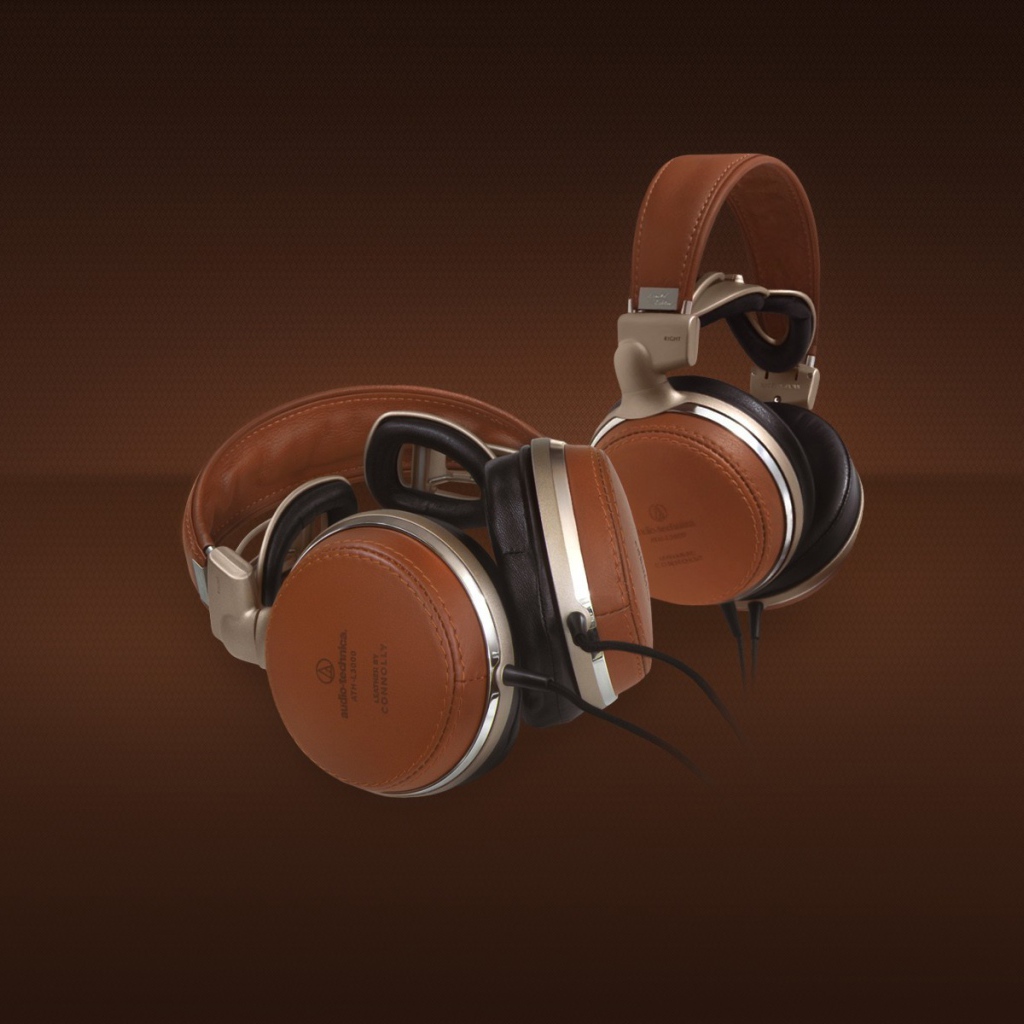 Коричневые наушники audio-technica