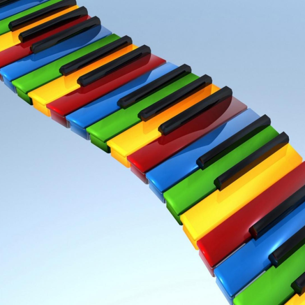 Радужная изогнутая клавиатура пианино