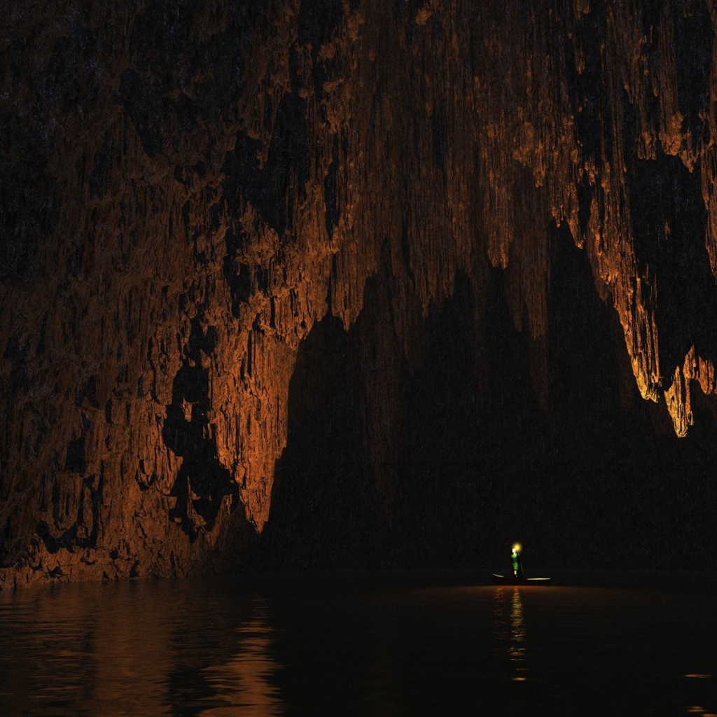Прогулка на лодке внутри пещеры