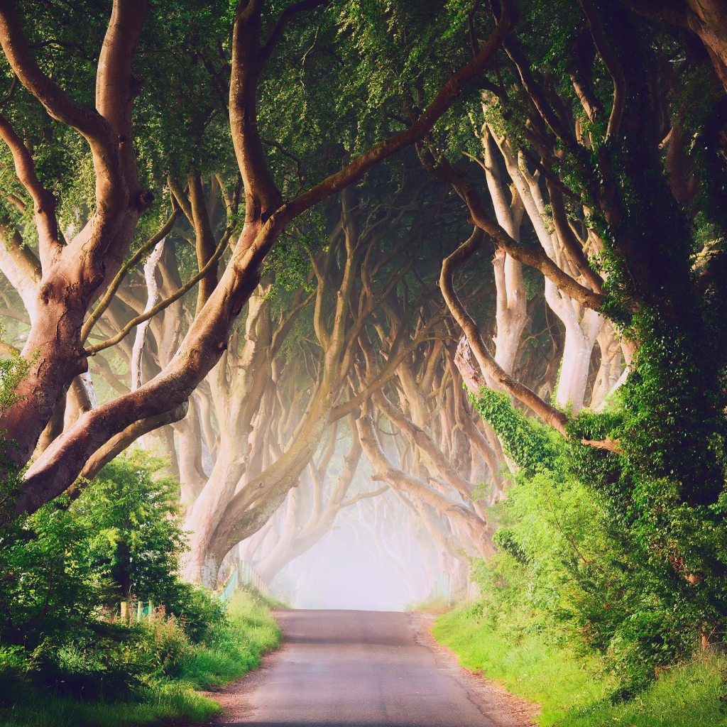 Аллея старых деревьев в Ирландии