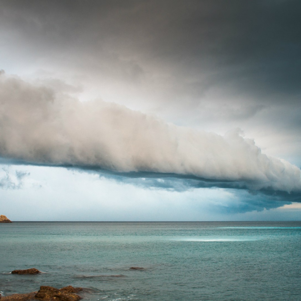 Кучевое облако над морем