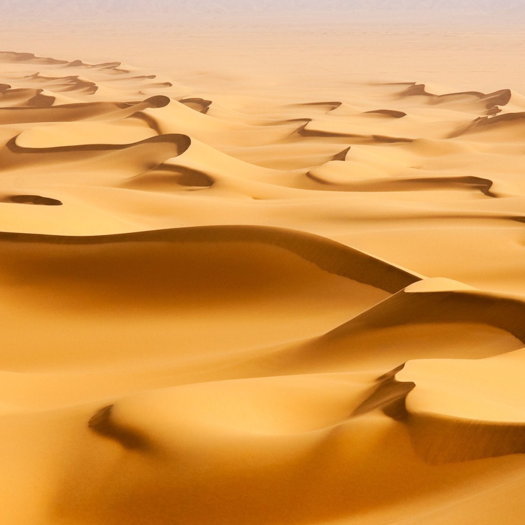 Причудливые формы барханов в пустыне