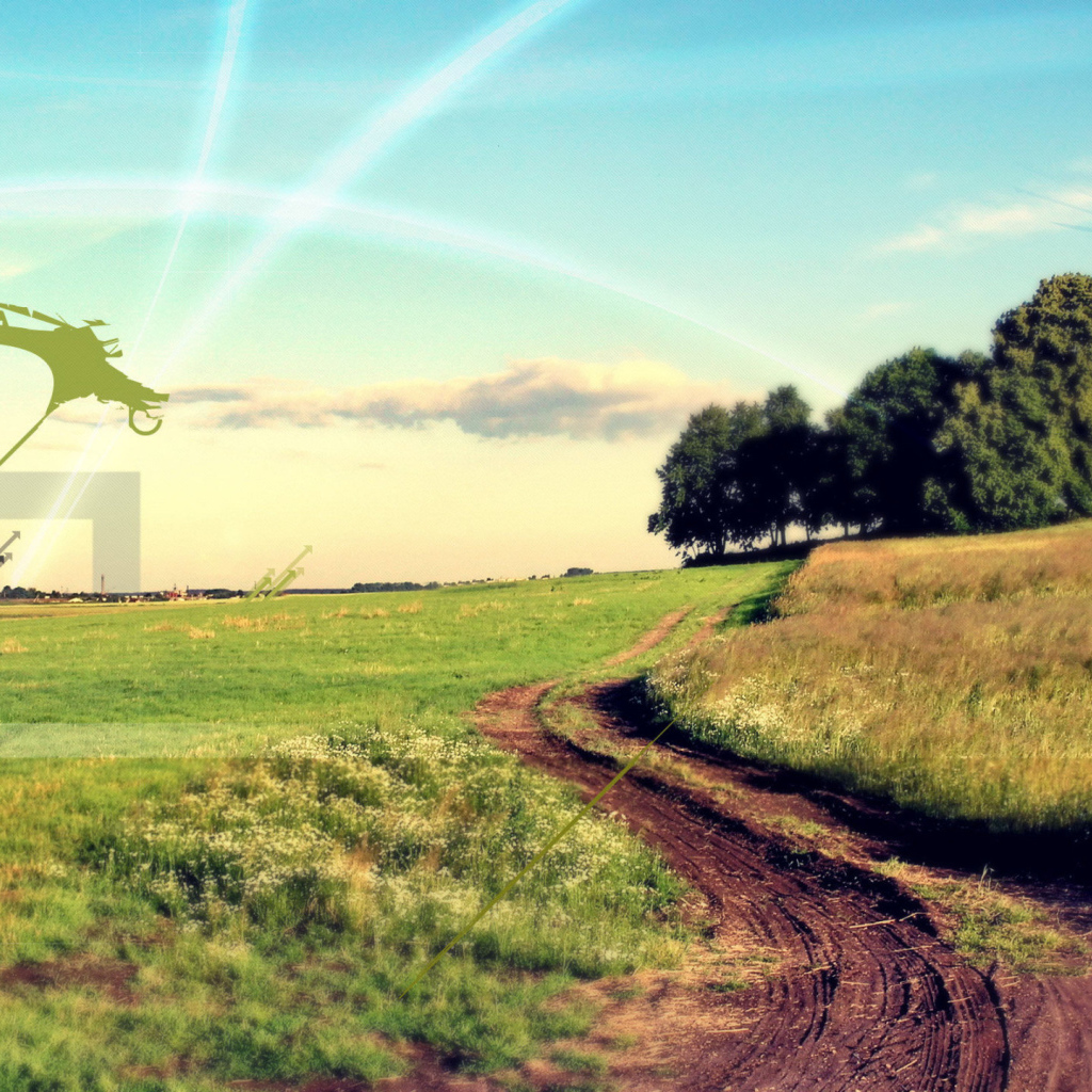 Грунтовая дорога через поле