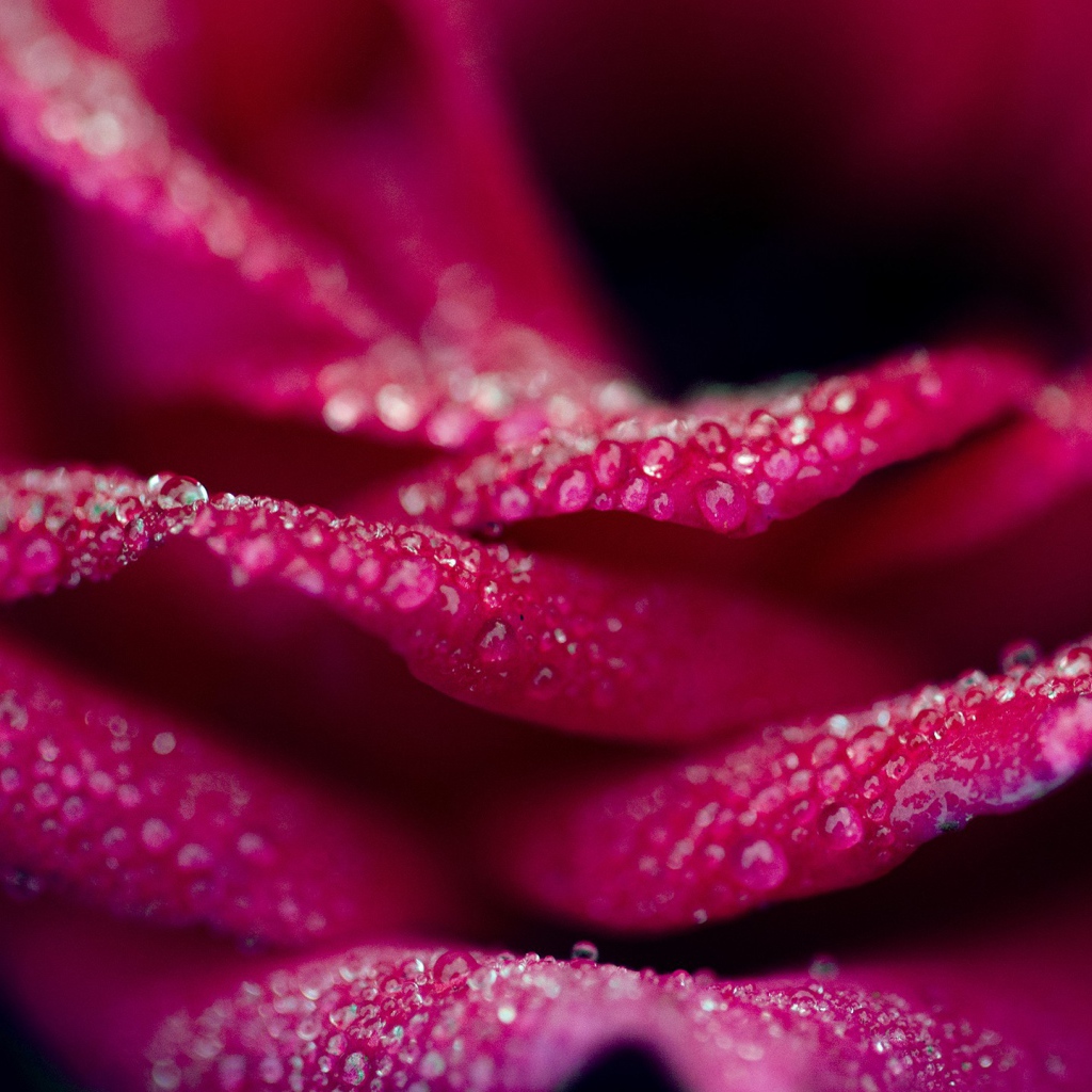 Капли на лепестках розовой розы