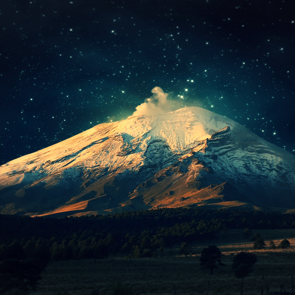 Звездное небо над горой Фудзи