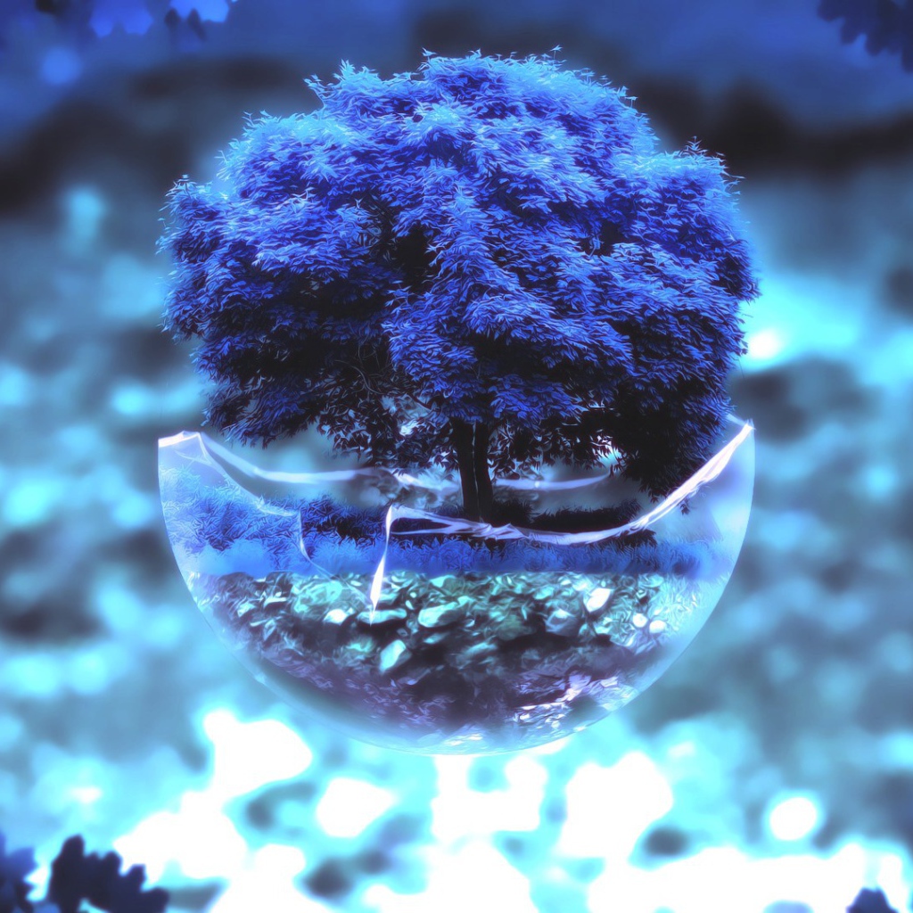 Бонсай с синим деревом