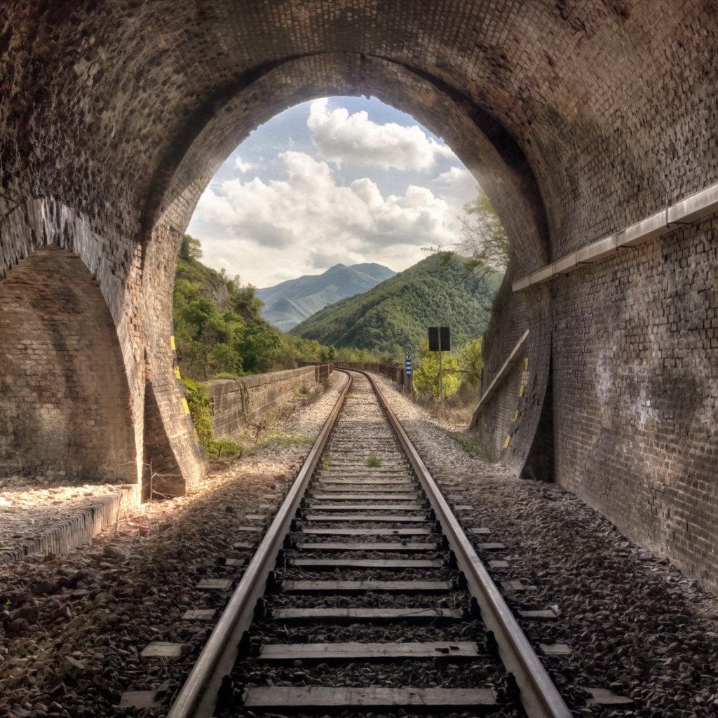 Железнодорожный тоннель из камня
