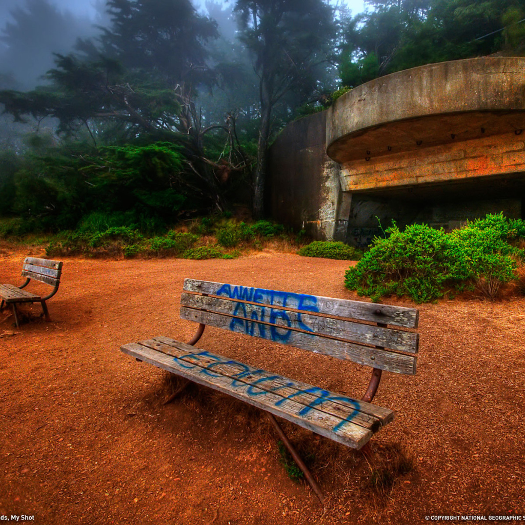 Надпись на скамейке