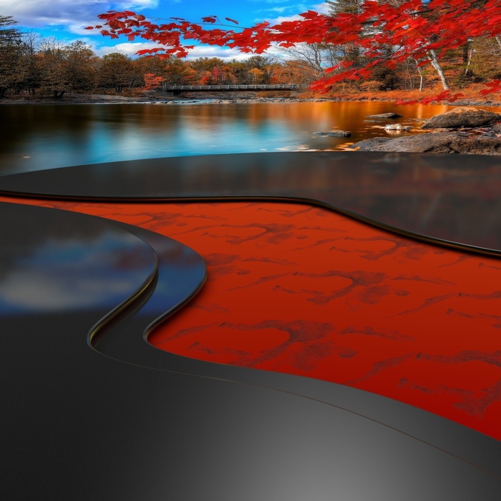 Гладкие панели на берегу реки