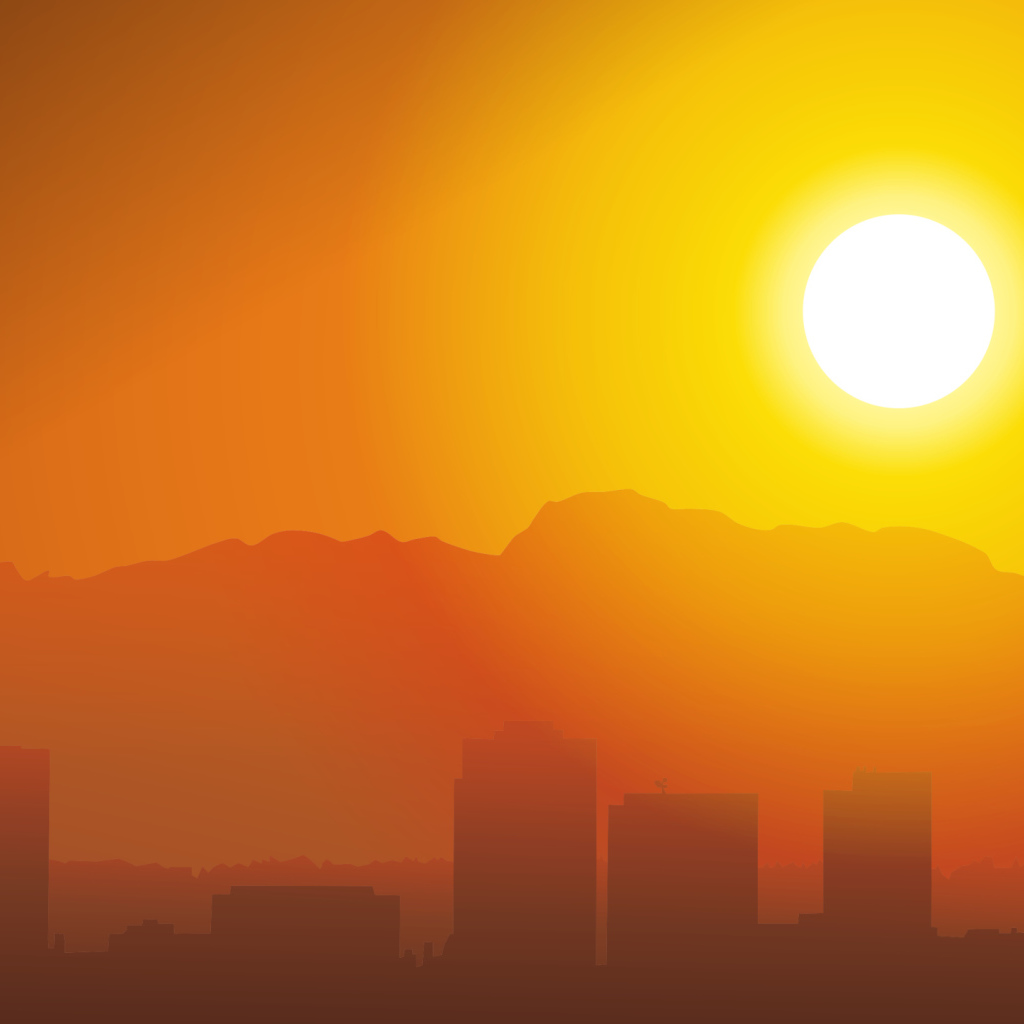 Палящее солнце над городом