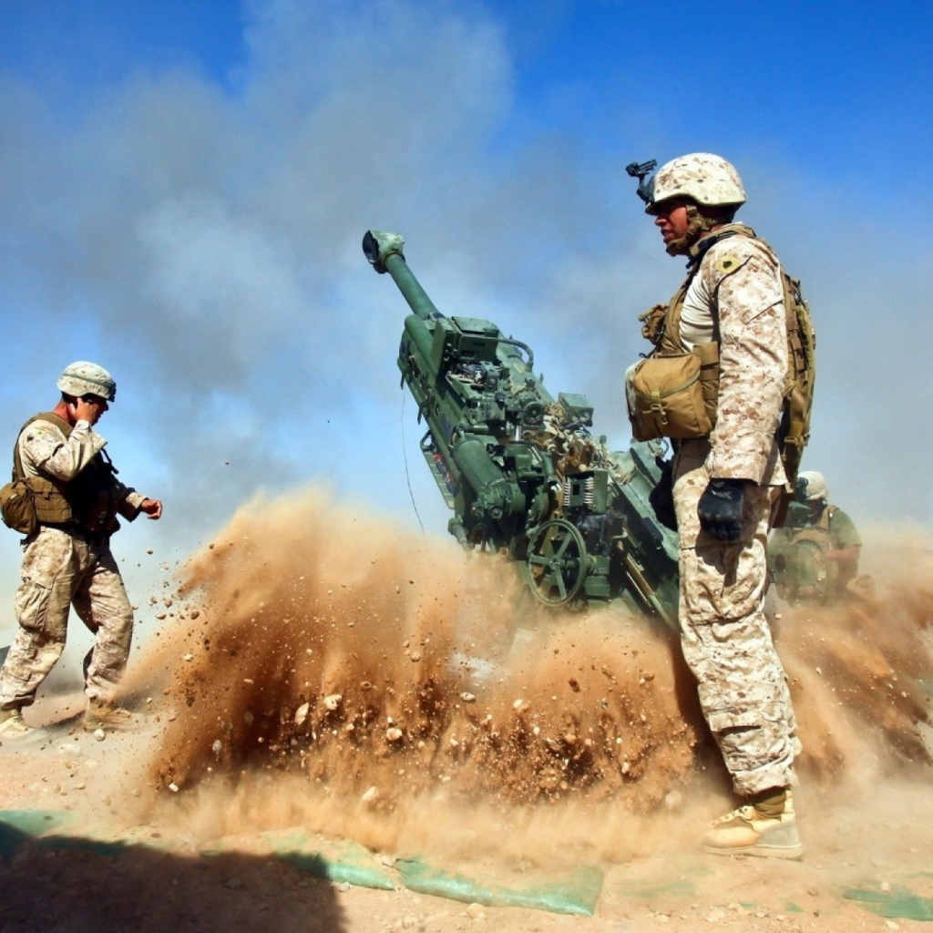 Работа артиллерии в пустыне