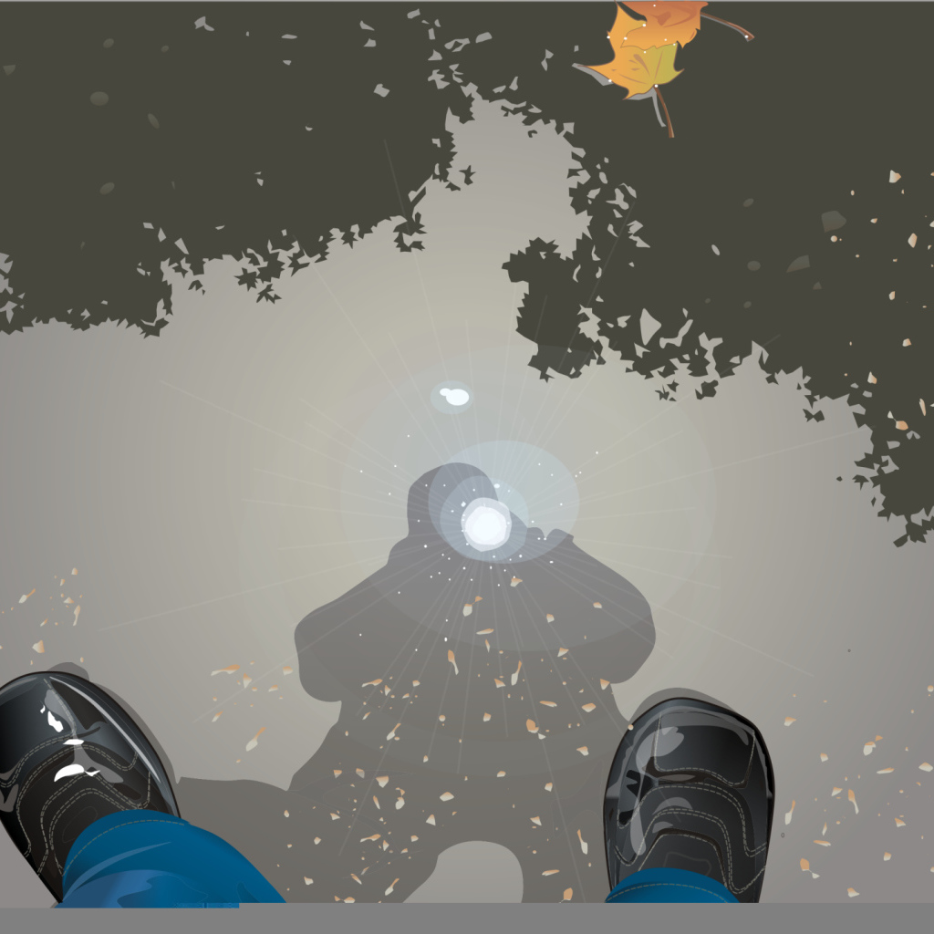 Отражение человека в воде