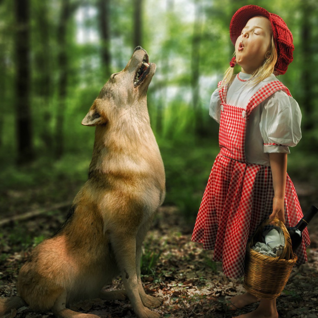 Девочка Красная шапочка и волк