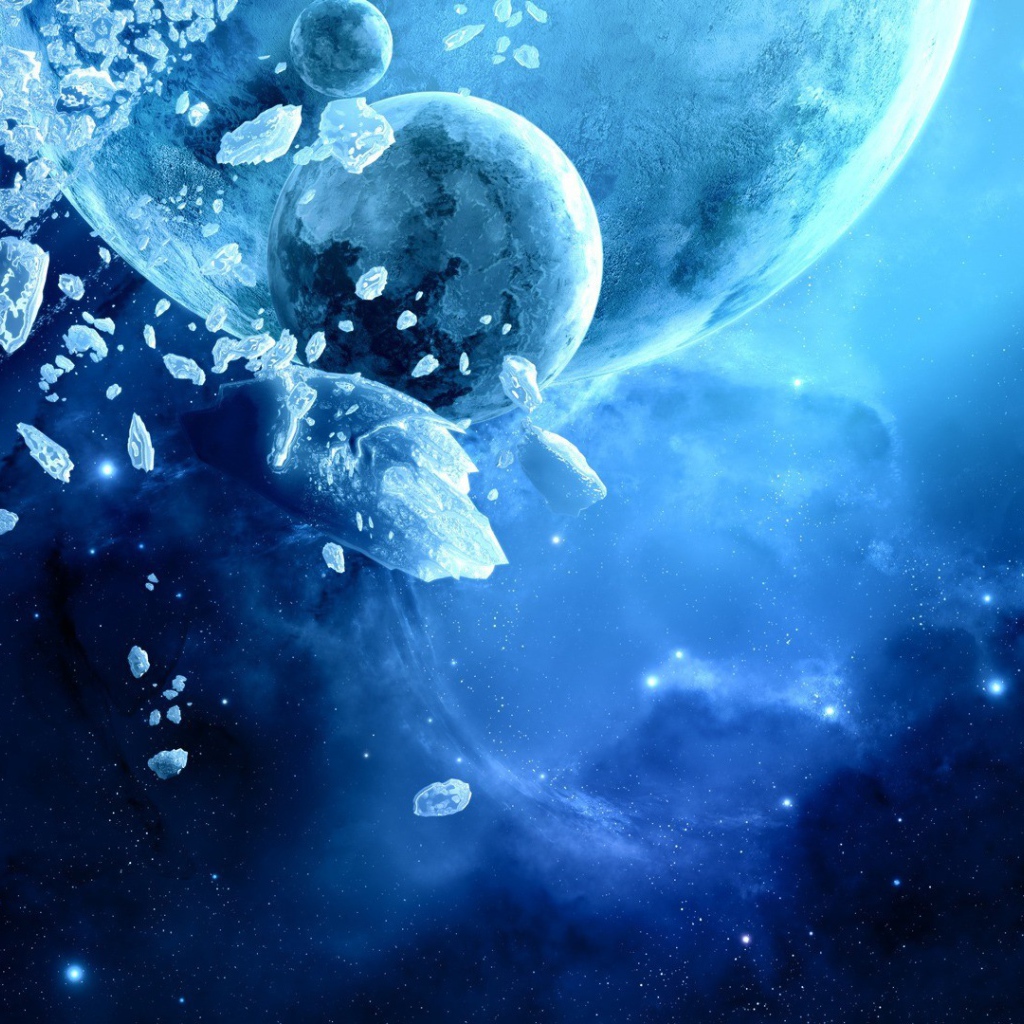 Глыбы льда в космосе