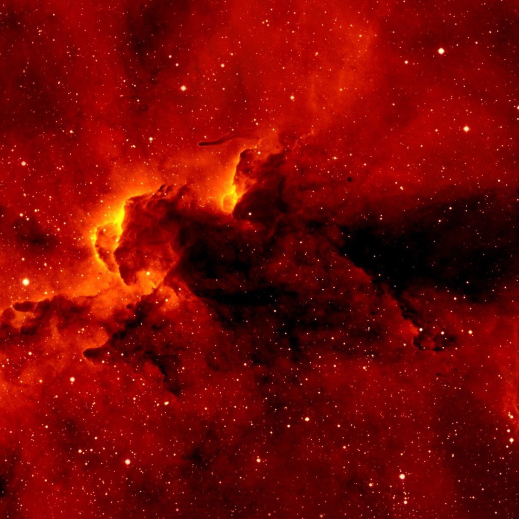 Ярко красная космическая туманность